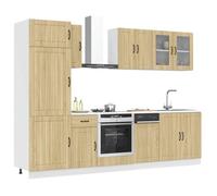 FUDUGEHMIOFWFJJ ante cucina,dogane,pensile bagno bianco,pensile con scolapiatti,Set Mobili da Cucina 8 pz Kalmar Rovere Sonoma in TruciolatoPer l'uso in cucina