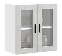 FUDUGEHMIOFWFJJ armadio sospeso,pensili,pensile legno,pensile cucina scolapiatti,Pensile da Cucina con Porta in Vetro Porto Grigio CementoPer l'uso in cucina