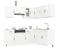 FUDUGEHMIOFWFJJ armadio sospeso,pensili,pensile legno,pensile cucina scolapiatti,Set Mobili da Cucina 11 pz Lucca Bianchi Lucido in TruciolatoPer l'uso in cucina