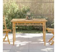 FUDUGEHMIOFWFJJ Bamboo Dining Table 110x55x75 cm Outdoor Garden Patio Furniture Rustic Style Waterproof Natural Finish for Terrace Backyard Easy to Clean Durable
