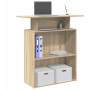 FUDUGEHMIOFWFJJ Banco Reception Desk 100x40x104 cm - Sonoma Oak Multilayer Wood with Integrated Counter, Storage Shelf Wall Mount for Office, Hotel, Clinic, Beauty Salon Durable & Easy Assembly