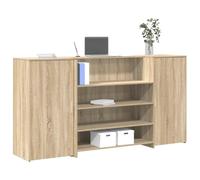 FUDUGEHMIOFWFJJ Banco Reception Desk 200x50x103.5 cm Sonoma Oak - Modern Office Furniture with Storage Cabinet, Durable Particle Board, Versatile for Hotel Lobby, Clinic, Corporate Workspace