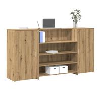 FUDUGEHMIOFWFJJ Banco Reception Desk 200x50x103.5cm - Artigianale Oak Finish Truciolato Wide Storage, Durable Office Furniture for Hotel Lobby, Medical Clinic - Easy Assembly, Wall Mounting Required