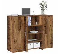 FUDUGEHMIOFWFJJ Banco Reception Legno Vecchio 135x50x103.5 cm - Modern Office Desk with Storage Cabinet, Spacious Workstation for Hotel Lobby, Medical Clinic, Durable Multilayer Wood, Easy Assembly