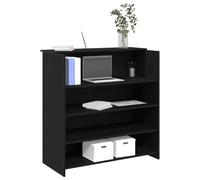 FUDUGEHMIOFWFJJ Banco Reception Modern Office Desk 100x50x103.5cm Black Oak Multilayer Wood with Storage Shelf, Hotel Lobby, Clinic, Beauty Salon, Durable & Easy Assembly Reception Counter