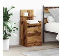 FUDUGEHMIOFWFJJ Comodini 2 Cassetti Legno Antico 38x34x80 cm Set of 2 Nightstands with Drawers Bedroom Furniture Storage Side Table Modern Design