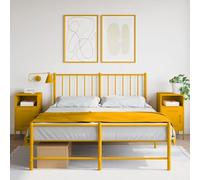 FUDUGEHMIOFWFJJ Comodini 2 Pezzi Giallo Senape Acciaio Laminato Freddo 36x39x68 cm Mobile Notte Soggiorno Industriale Design Ampio Spazio Storage Anta