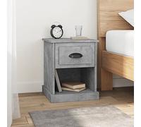 FUDUGEHMIOFWFJJ Comodini 2 Pezzi Grigio Cemento 39x39x47.5 cm Legno Multistrato, Nightstand with Drawer and Open Shelf, Modern Bedside Table for Bedroom Living Room