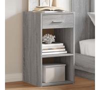 FUDUGEHMIOFWFJJ Comodini 2 Pezzi Grigio Sonoma Legno Multistrato 35x34x65 cm Nightstands with Drawer and Open Shelves for Bedroom Living Room Modern Storage Side Tables