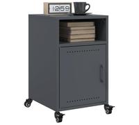 FUDUGEHMIOFWFJJ Comodini 2 pz Acciaio Laminato a Freddo Antracite 36x39x59 cm con Ruote Mobiletto Camera da Letto Soggiorno Design Elegante Ampio Spazio di Archiviazione