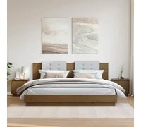 FUDUGEHMIOFWFJJ Comodini 2 pz Ambra 40x30x40 cm in Legno Massello di Pino, Modern Nightstands for Bedroom, Solid Wood Side Tables with Storage for Living Room