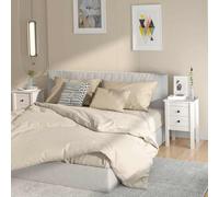 FUDUGEHMIOFWFJJ Comodini 2 pz Bianca 40x35x61,5 cm in Legno Massello di Pino - Nightstand with 2 Drawers, Solid Pine Wood Bedside Table for Bedroom Storage Organization