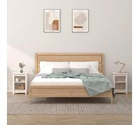 FUDUGEHMIOFWFJJ Comodini 2 pz Bianchi 40x35x55 cm in Legno Massello di Pino - Nightstands with Drawer, Modern Bedroom Furniture, Solid Wood Construction for Bedside Storage and Home Decor