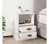 FUDUGEHMIOFWFJJ Comodini 2 pz Bianchi 43x36x60 cm Nightstands with 2 Drawers, White Engineered Wood Bedside Tables for Bedroom Storage, Modern End Tables with Open Shelf for Living Room Decor