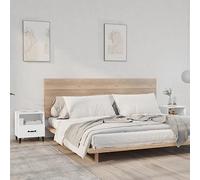 FUDUGEHMIOFWFJJ Comodini 2 pz Bianchi in Legno Multistrato, Nightstand with Drawer and Shelf, Modern Bedside Table for Bedroom, White Wood End Table with Storage Space