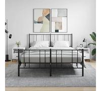 FUDUGEHMIOFWFJJ Comodini 2 pz Bianco Lucido Modern Nightstand with Drawer and Shelf, Engineered Wood Bedside Table with Metal Legs, 40x35x47.5 cm Storage Cabinet for Bedroom Living Room