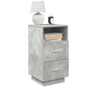 FUDUGEHMIOFWFJJ Comodini 2 pz con 2 Cassetti Grigio Cemento 36x36x68 cm, Nightstand with Drawers, Stable Particle Board, Modern Bedroom Furniture, Storage Cabinet for Bedside Organization