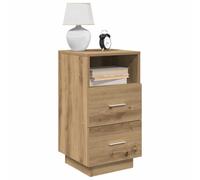 FUDUGEHMIOFWFJJ Comodini 2 pz con 2 Cassetti Rovere Artigianale 36x36x68 cm, Bedside Tables with Drawers, Nightstand Storage Cabinet for Bedroom, Durable Particle Board, Easy Assembly and Maintenance