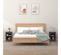 FUDUGEHMIOFWFJJ Comodini 2 pz Grigi 40x35x55 cm in Legno Massello di Pino, Nightstands for Bedroom with Storage, Modern Bedside Tables with Drawer, Solid Wood End Tables for Living Room