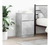 FUDUGEHMIOFWFJJ Comodini 2 pz Grigio Cemento 39x35x65 cm in Legno Multistrato, Modern Nightstands with Large Storage Space, Smooth Surface, Wall Mounting Safety, Bedroom and Living Room Decor