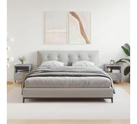 FUDUGEHMIOFWFJJ Comodini 2 pz Grigio Cemento 40x35x47,5 cm in Legno Multistrato with Metal Legs, Modern Bedside Tables with Storage Drawer and Shelf for Bedroom Living Room