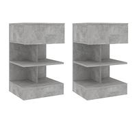 FUDUGEHMIOFWFJJ Comodini 2 pz Grigio Cemento 40x35x65 cm Modern Nightstands with Wall Anchor, Multifunctional Bedside Tables for Bedroom Storage Organization