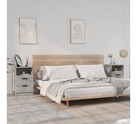 FUDUGEHMIOFWFJJ Comodini 2 pz Grigio Cemento Legno Multistrato Nightstands with Drawers, Modern Bedroom Side Tables with Storage Shelf for Living Room, Office Furniture