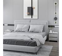 FUDUGEHMIOFWFJJ Comodini 2 pz Grigio Cemento Nightstands with 2 Drawers Particle Board Bedroom Furniture Modern Design 45x34,5x44,5 cm Storage Solution for Bedside Organization