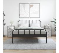 FUDUGEHMIOFWFJJ Comodini 2 pz Grigio Sonoma 30x60x60 cm Nightstand Bedroom Furniture with Storage Shelves, Engineered Wood End Table with Adjustable Feet for Living Room Bedside