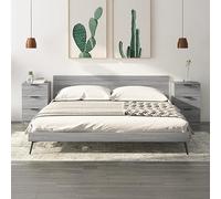 FUDUGEHMIOFWFJJ Comodini 2 pz Grigio Sonoma 40x36x65 cm Modern Nightstands with 3 Drawers, Multilayer Wood Bedside Tables for Bedroom Storage Organization, Sturdy Top for Decor Display