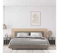 FUDUGEHMIOFWFJJ Comodini 2 pz Grigio Sonoma 43x36x50 cm Nightstand with Drawer and Shelves, Engineered Wood Bedside Table for Bedroom Storage, Modern End Table with Wall Mounting Kit