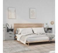 FUDUGEHMIOFWFJJ Comodini 2 pz Grigio Sonoma in Legno Multistrato Nightstands with 2 Drawers and Storage Shelf, Modern Bedroom Furniture with Stable Top for Bedside Organization