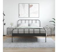 FUDUGEHMIOFWFJJ Comodini 2 pz Grigio Sonoma Nightstand Set with 2 Drawers, Industrial Design Bedside Tables 40x42x50 cm Engineered Wood and Metal Frame for Bedroom Storage