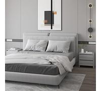 FUDUGEHMIOFWFJJ Comodini 2 pz Grigio Sonoma Nightstands with 2 Drawers, Particle Board Bedside Tables 45x34,5x44,5 cm for Bedroom Living Room Storage Organization