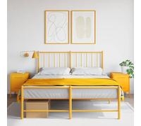 FUDUGEHMIOFWFJJ Comodini 2 pz Industrial Design Mustard Yellow Steel Nightstand with Storage Shelf, Bedside Table for Bedroom Living Room, 36x39x50.5 cm