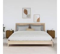FUDUGEHMIOFWFJJ Comodini 2 pz Legno Massello di Pino Ambra 40x34x45 cm con Anta Regolabile, Ampio Spazio Archiviazione per Camera da Letto e Salotto, Design Elegante Rustico