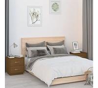 FUDUGEHMIOFWFJJ Comodini 2 pz Legno Massello di Pino Ambrati 40x34x45 cm con 2 Cassetti per Camera da Letto, Soggiorno, Rustico Mobile Multifunzionale con Ampio Spazio