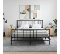 FUDUGEHMIOFWFJJ Comodini 2 pz Modern Nightstands with Storage, Engineered Wood Bedside Tables 40x40x50 cm, Sonoma Oak Finish with Metal Legs for Bedroom Living Room