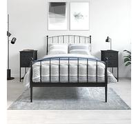 FUDUGEHMIOFWFJJ Comodini 2 pz Neri 32x42x70 cm in Legno Multistrato, Nightstand with Storage, Modern Bedroom Furniture, Adjustable Feet, Wall Mount Safety