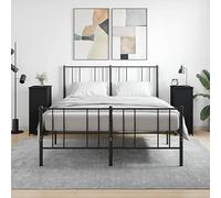 FUDUGEHMIOFWFJJ Comodini 2 pz Neri 32x42x80 cm in Legno Multistrato Industrial Design Nightstands with Storage Shelves and Adjustable Feet for Bedroom Living Room