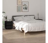 FUDUGEHMIOFWFJJ Comodini 2 pz Neri 40x35x50 cm in Legno Massello di Pino, Modern Nightstands for Bedroom, Solid Wood End Tables with Storage, Black Bedside Tables for Living Room