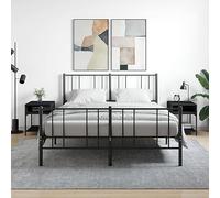FUDUGEHMIOFWFJJ Comodini 2 pz Neri 40x41x50 cm in Legno Multistrato, Nightstand with Storage, Adjustable Feet, Modern Bedroom Furniture, Side Table for Living Room