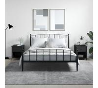 FUDUGEHMIOFWFJJ Comodini 2 pz Neri 40x42x50 cm in Legno Multistrato, Nightstand with Storage, Modern Bedroom Furniture, Compact Side Table with Adjustable Feet for Living Room