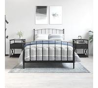 FUDUGEHMIOFWFJJ Comodini 2 pz Neri 40x42x55 cm in Legno Multistrato, Nightstands with Storage, Modern Bedroom Furniture, Adjustable Feet, Wall Mount Safety, Compact Design for Small Spaces