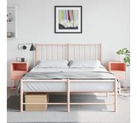 FUDUGEHMIOFWFJJ Comodini 2 pz Rosa Acciaio Industrial Design Nightstand with Storage Shelf, Multifunctional Steel End Table for Bedroom Living Room, 36x39x60.5 cm