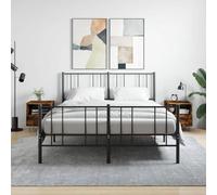 FUDUGEHMIOFWFJJ Comodini 2 pz Rovere Fumo 40x35x47,5 cm in Legno Multistrato, Modern Nightstands with Storage Drawer, Engineered Wood Bedside Tables for Bedroom Decor, Set of 2