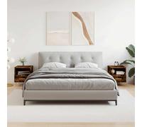 FUDUGEHMIOFWFJJ Comodini 2 pz Rovere Fumo 40x35x47,5 cm in Legno Multistrato with Metal Legs, Modern Nightstand with Drawer and Storage Shelf for Bedroom Living Room