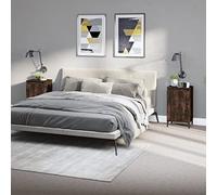 FUDUGEHMIOFWFJJ Comodini 2 pz Rovere Fumo 40x35x70 cm in Legno Multistrato, Modern Nightstands with Storage, Bedroom Furniture Set of 2 Smoked Oak Finish Side Tables with Drawer