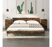 FUDUGEHMIOFWFJJ Comodini 2 pz Rovere Fumo 40x36x65 cm, Modern Nightstands with 3 Drawers, Bedroom Furniture Storage Cabinet with Wall Mounting Kit, Multilayer Wood Smoke Oak Finish