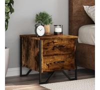 FUDUGEHMIOFWFJJ Comodini 2 pz Rovere Fumo 40x41x40 cm in Truciolato, Modern Nightstand with Storage, Bedroom Furniture Set of 2, Compact Side Table with Elegant Design for Small Spaces